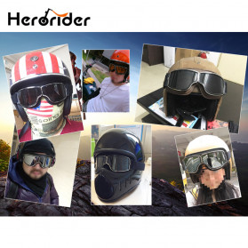 Herorider Kacamata Goggles Classic Vintage Harley UV Protection - 812 - Black - 5