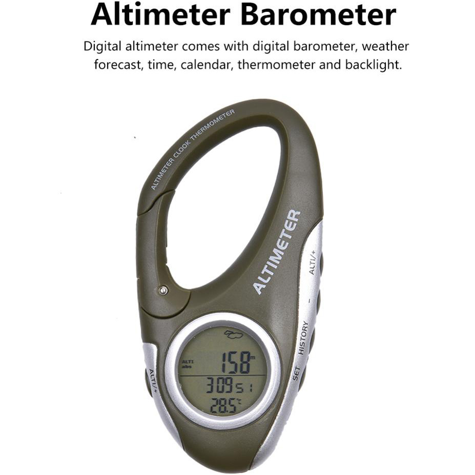 ANENG Alat Altimeter Barometer Hiking Bentuk Karabiner ANENG Alat Altimeter Barometer Hiking Bentuk Karabiner