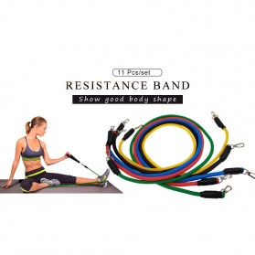 TaffSPORT Set Tali Stretching Resistance Band Pilates Yoga Fitness 11 PCS/set - YR2-11 - Black