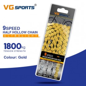 VG Sports Rantai Sepeda Bicycle Chain Half Hollow 9 Speed for Mountain Road Bike - Golden - 1