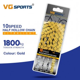 VG Sports Rantai Sepeda Bicycle Chain Half Hollow 10 Speed for Mountain Road Bike - Golden - 1
