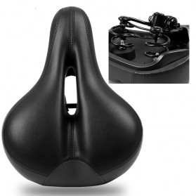 WEST BIKING Sadel Sepeda Bike Saddle Leather Model Spring - Black