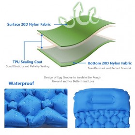 Encampment Kasur Matras Angin Inflatable Bed Air Cushion for Sleeping Bag - NH18 - Blue - 6