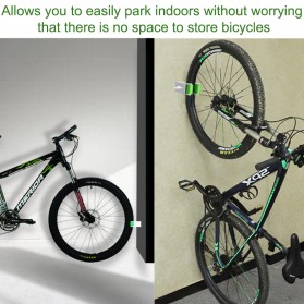 Vorcool Alat Gantung Sepeda Wall Mount Hook Parking Bike Display Size S - L150 - Green - 2
