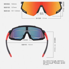 X-TIGER Kacamata Sepeda dengan 5 Lensa with Myopia Frame - SS838 - Black/Red - 5
