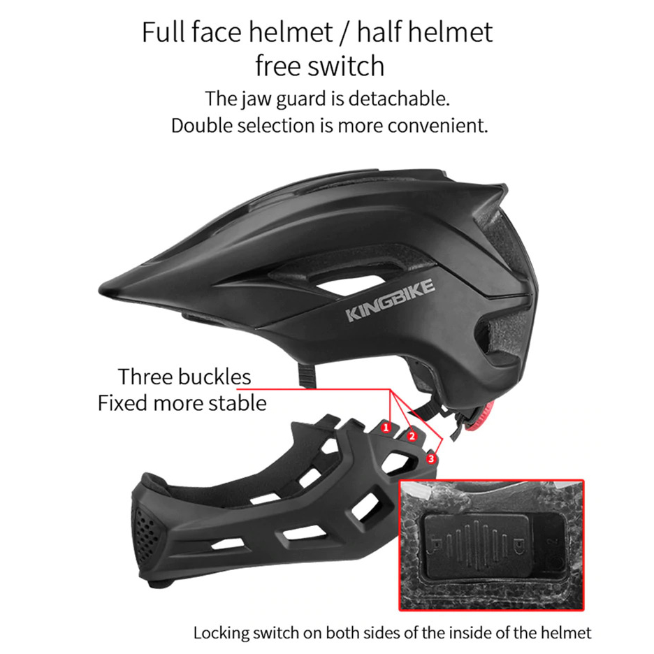 Gambar produk KINGBIKE Helm Modular Sepeda Anak Full Face Bike Riding Helmet Protective Gear - TSTK05