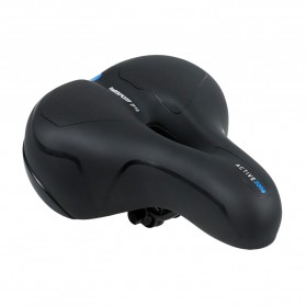 TaffSPORT Sadel Sepeda Bike Saddle Leather Model Absorber Ball - ZF10 - Black/Blue - 2