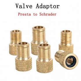 Konektor Pompa Valve Pentil Ban Sepeda Presta to Schrader 10 PCS - EV23 - Golden - 4