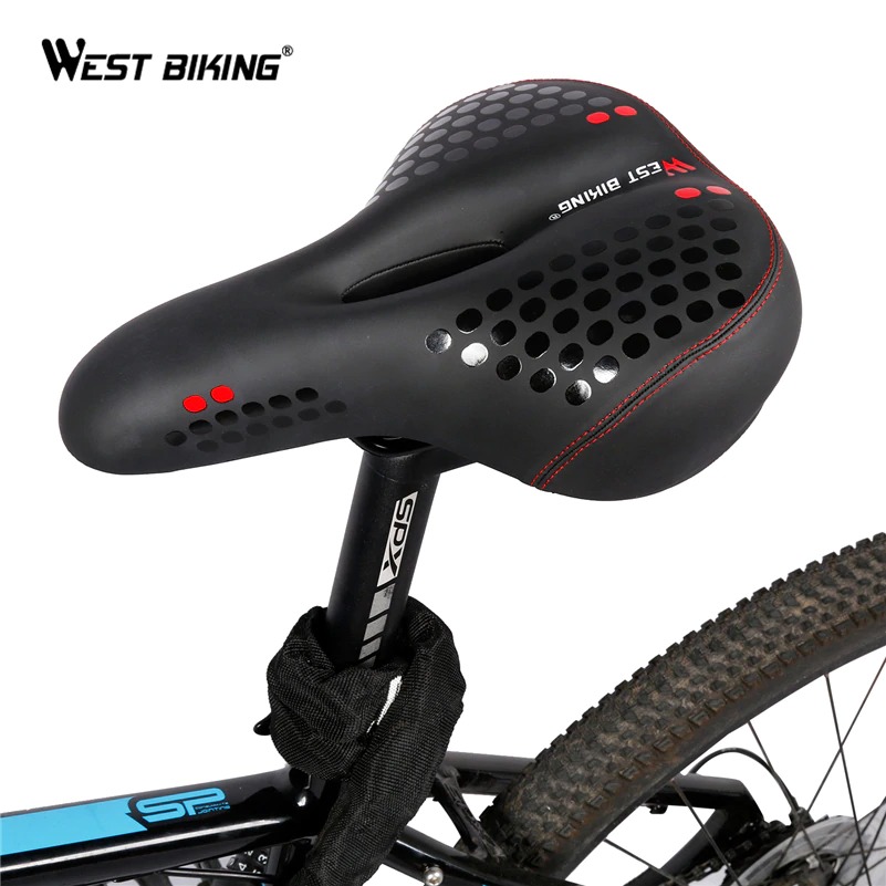 WEST BIKING Sadel Sepeda Bike Saddle Leather Model Absorber Ball with