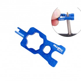 RISK Kunci Pas Sepeda Portable 4in1 Bike Valve Wrench Schrader Presta Repair Tools - RL214 - Blue