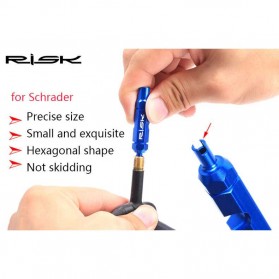 RISK Kunci Pas Sepeda Portable 3in1 Bike Valve Wrench Schrader Presta Repair Tools - RL301 - Blue - 5