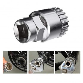 Kunci Crank Rantai Sepeda Wheel Spoke Spanner Wrench Repair Kit - MO1804 - Silver