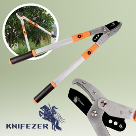 KNIFEZER Gunting Taman Ranting Tumbuhan Bunga Telescopic Garden Pruning Shear Scissors - 2026 - Silver