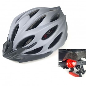 Bikeboy Helm Sepeda Ultralight Bicycle Cycling Helmet + Tail Light LED - AM42 - Black