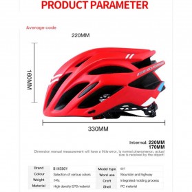 Bikeboy Helm Sepeda Ultralight Bicycle Cycling Helmet + Tail Light LED - AM42 - Black - 8