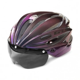 Helm Sepeda / Cycling Helmet - GUB Helm Sepeda Cycling Visor Aero EPS Magnetic Removable Lens - K80 Plus - Black/Purple