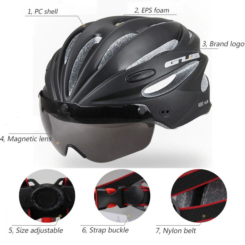 Gambar produk GUB Helm Sepeda Cycling Visor Aero EPS Magnetic Removable Lens - K80 Plus