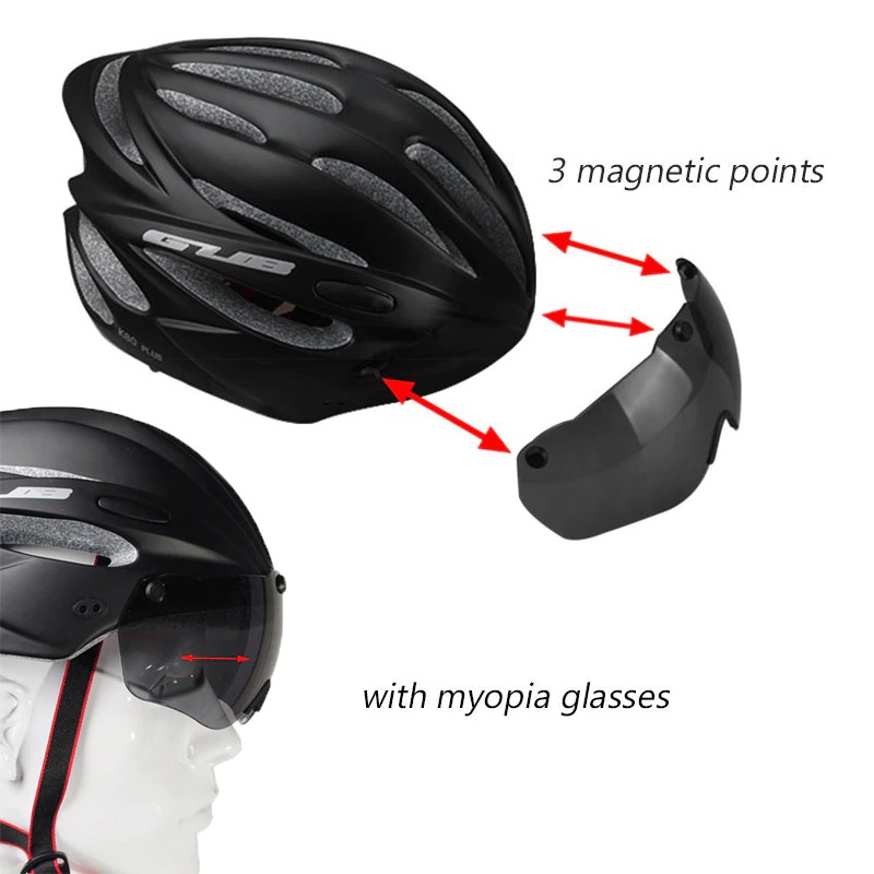 Gambar produk GUB Helm Sepeda Cycling Visor Aero EPS Magnetic Removable Lens - K80 Plus