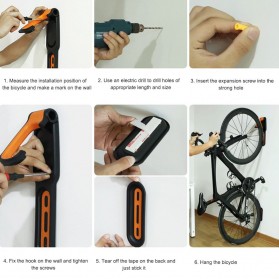 DUUTI Gantungan Dinding Sepeda Bike Wall Hook Hanger - B-2R - Black/Orange - 8