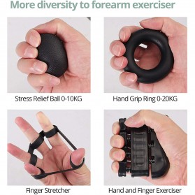 XIMOL Spring Hand Grip Olahraga Finger Power Strength Expander Mechanical Counting 5 in 1 - CEG5P - Black - 4