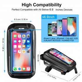 WILD MAN Tas Sepeda Smartphone Case Holder Handlebar Hard Shell Waterproof 1 L - X-2 - Red - 9