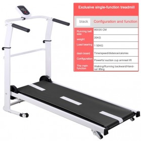 PAIXUAN Treadmill Manual Running Walking Folding - YA0495 - Black - 1
