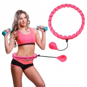 RUNASK Alat Fitness Cincin Pelangsing Tubuh Hula Hoop Abdomen Waist Adjustable - RK012 - Pink