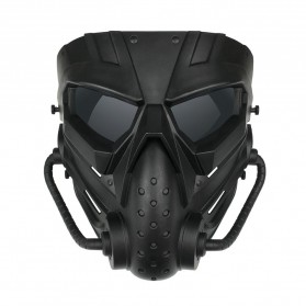 Trend Fashion Pria Terbaru - AGT Masker Topeng Airsoft Gun Paintball Full Face Anti Fog Model Alien - WST01 - Black