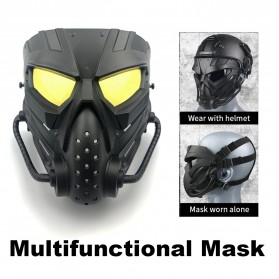 AGT Masker Topeng Airsoft Gun Paintball Full Face Anti Fog Model Alien - WST01 - Black - 2