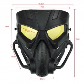 AGT Masker Topeng Airsoft Gun Paintball Full Face Anti Fog Model Alien - WST01 - Black - 6