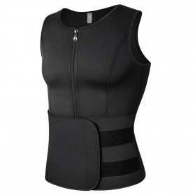 Pakaian Dalam dan Shapewear Wanita - Vaslanda Korset Pembentuk Badan Pria Shaper Single Velcro - MWL10 - Black
