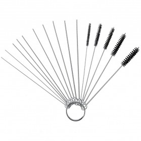 AGS Sikat Brush Pembersih Karburator Cleaning Needles Tools 15 PCS - CS8 - Black
