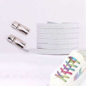 YuanXiangZhu Tali Sepatu Magnetic Lazy Lace No Tie Shoelaces 1 Pair - T10 - White
