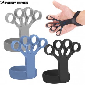 LINGPENG Silicone Finger Hand Grip Olahraga Finger Power Strength 11 Pounds - LG562 - Black