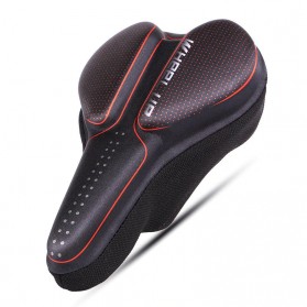 Olahraga & Outdoor - WHEEL UP Cover Jok Sadel Sepeda Breathable Gel - CH659 - Black/Red