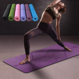 TaffSPORT Karpet Pilates Yoga Mat Anti Slip TPE 183 x 61 CM - PROlite 60 - Purple