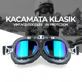 Nordson Kacamata Goggles Classic Vintage Harley UV Protection - ND1008 - Blue