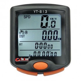 BOGEER Speedometer Sepeda Wireless Odometer LED Monitor Waterproof - YT-813 - Black