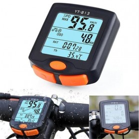 BOGEER Speedometer Sepeda Wired Odometer LED Monitor Waterproof - YT-813 - Black - 1