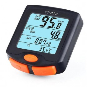 BOGEER Speedometer Sepeda Wired Odometer LED Monitor Waterproof - YT-813 - Black - 2