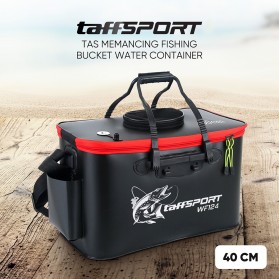 TaffSPORT Tas Perlengkapan Mancing Ember Lipat Portable Fishing Bucket Camping Water Container 40 CM - WF124 - Black