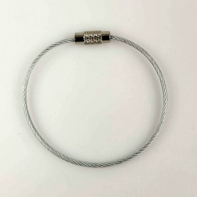 Fbiannely Tali Gembok Gantungan Kunci Stainless Steel Wire Cable - F10 - Silver