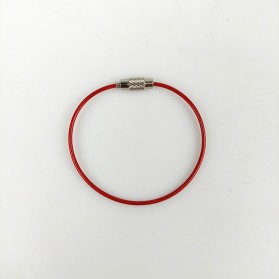 Fbiannely Tali Gembok Gantungan Kunci Stainless Steel Wire Cable - F10 - Red