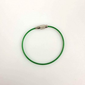 Fbiannely Tali Gembok Gantungan Kunci Stainless Steel Wire Cable - F10 - Green