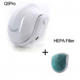 Pudun Masker Udara Electric Mask Respirator HEPA Filter USB Rechargeable - Q5 Pro - White