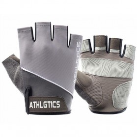 Sarung Tangan Motor - ATHLGTICS Sarung Tangan Fitness Gloves Olahraga Half Finger Size XL - Q850 - Gray