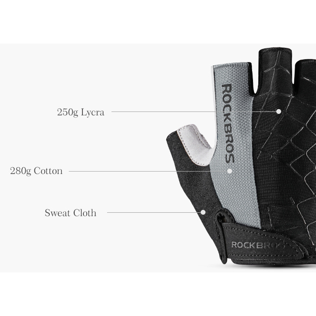 Gambar produk Rockbros Sarung Tangan Half Finger Anti-Skid Size L - S109