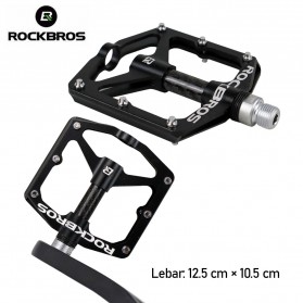 Rockbros Pedal Sepeda Aluminium Alloy Non Slip - 12EBK - Black
