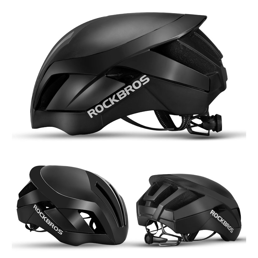 ROCKBROS Helm Sepeda Cycling Bike Helmet TT 30 Black 