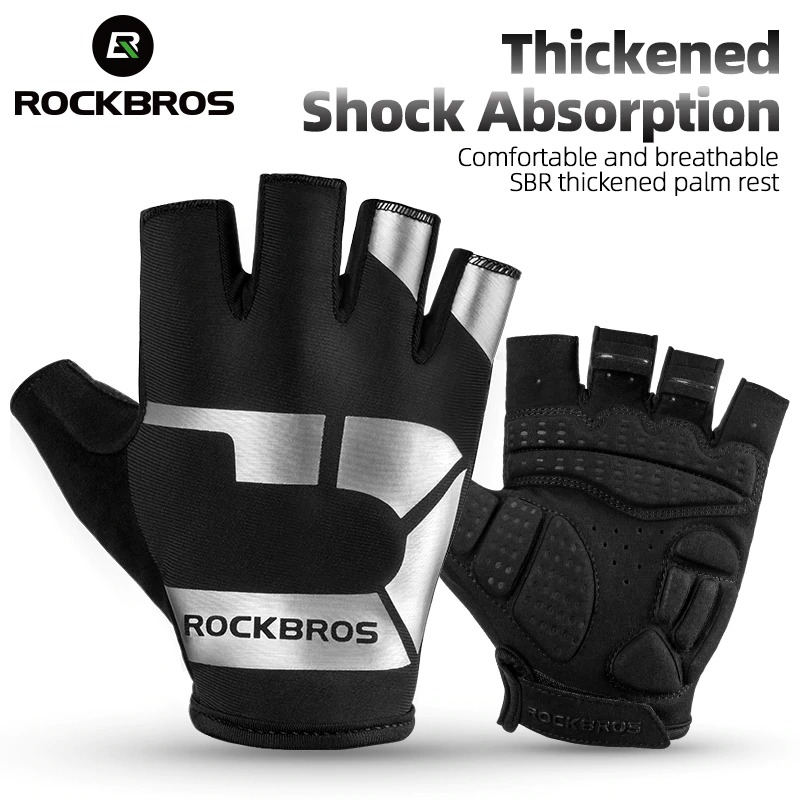 Gambar produk Rockbros Sarung Tangan Sepeda Half Finger Shock Absorber Size M - S227